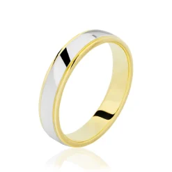 Alliance Miroir Ruban Plat Or Bicolore-Histoire d'Or