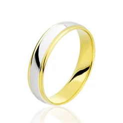 Alliance Miroir Ruban Plat Or Bicolore-Histoire d'Or Sale
