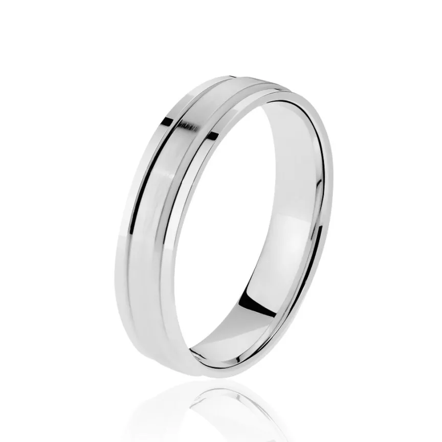 Alliance Miya Demi Jonc Classique Or Blanc-Histoire d'Or Discount