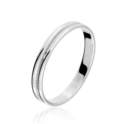 Histoire d'Or Alliance Perlee Ruban Plat