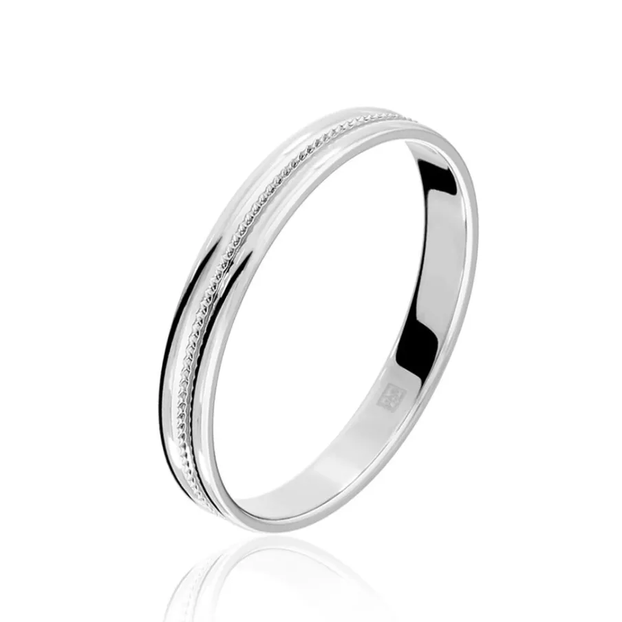 Histoire d'Or Alliance Perlee Ruban Plat