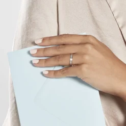 Histoire d'Or Alliance Perlee Ruban Plat