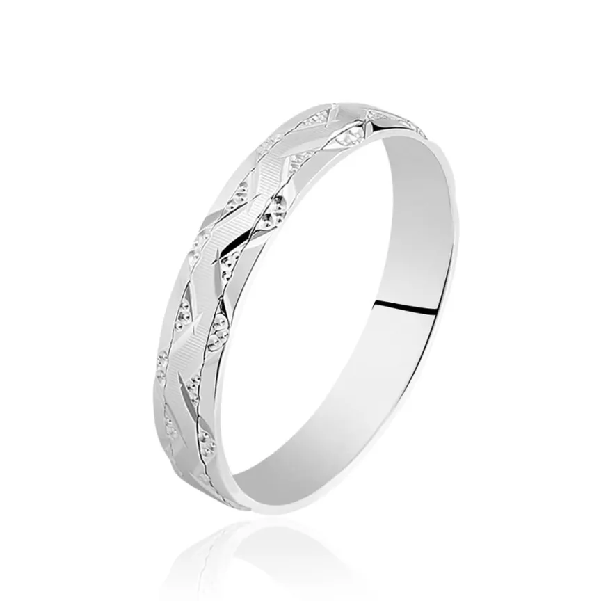Alliance Phibie Ruban Plat Argent Blanc-Histoire d'Or Discount