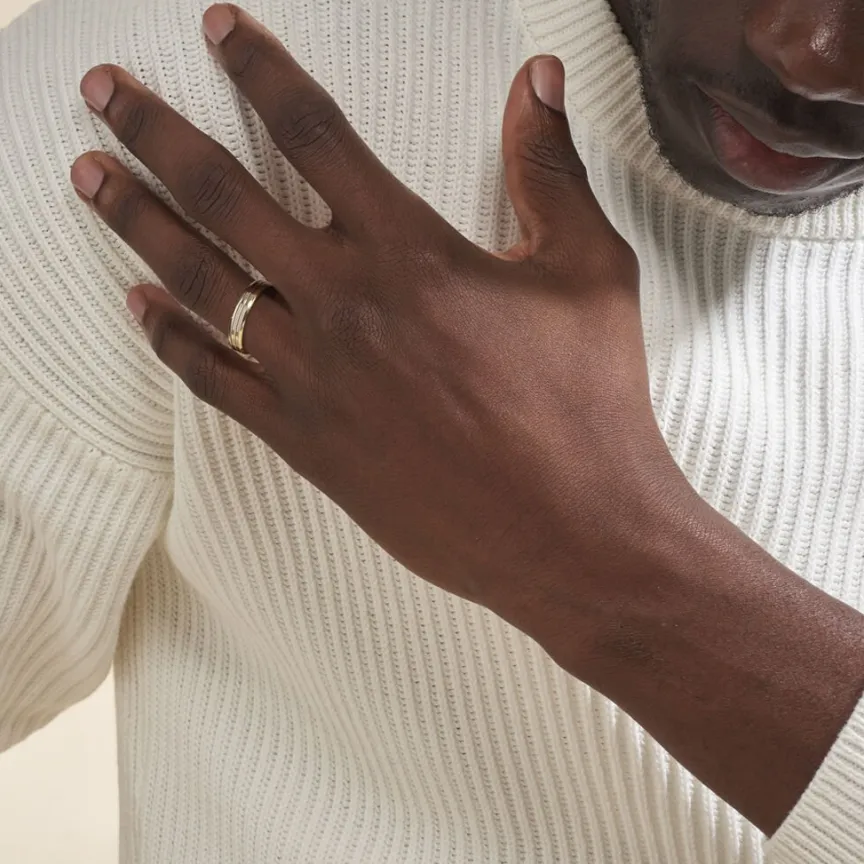 Alliance Prescilia Ruban Plat Or Bicolore-Histoire d'Or