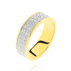 Alliance Raphie Ruban Plat Or Bicolore-Histoire d'Or Sale