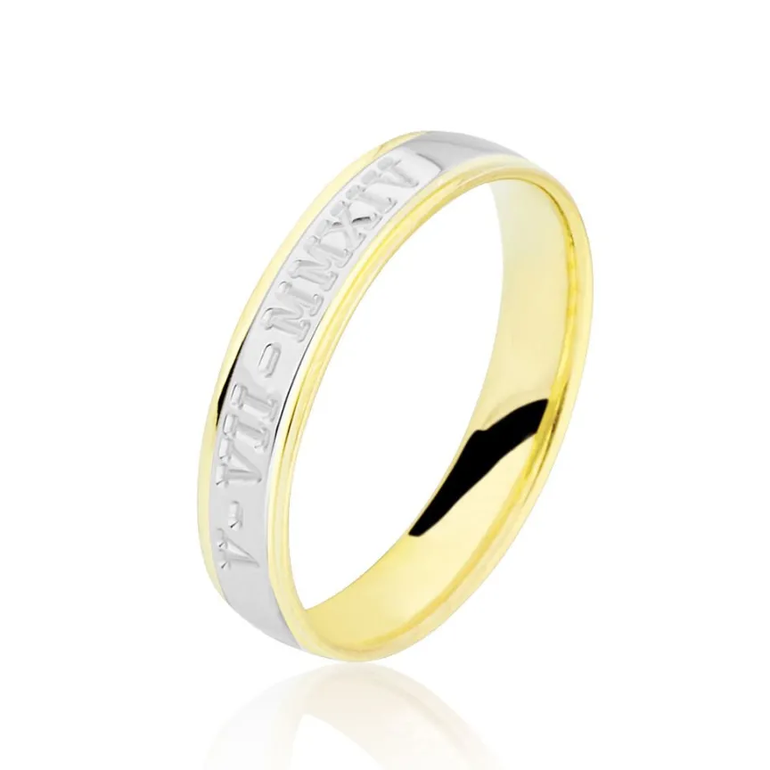 Alliance Romaine Demi Jonc Classique Or Bicolore-Histoire d'Or Hot