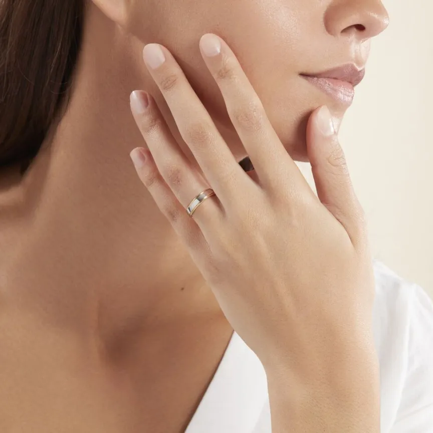 Alliance Romaine Demi Jonc Classique Or Bicolore-Histoire d'Or Hot