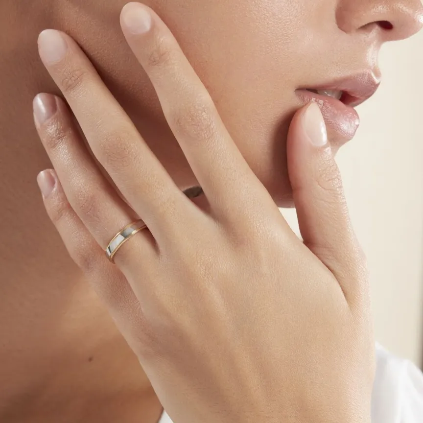 Alliance Romaine Demi Jonc Classique Or Bicolore-Histoire d'Or Hot