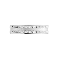 Alliance Satine Diamantee Ruban Plat Or Blanc-Histoire d'Or Discount