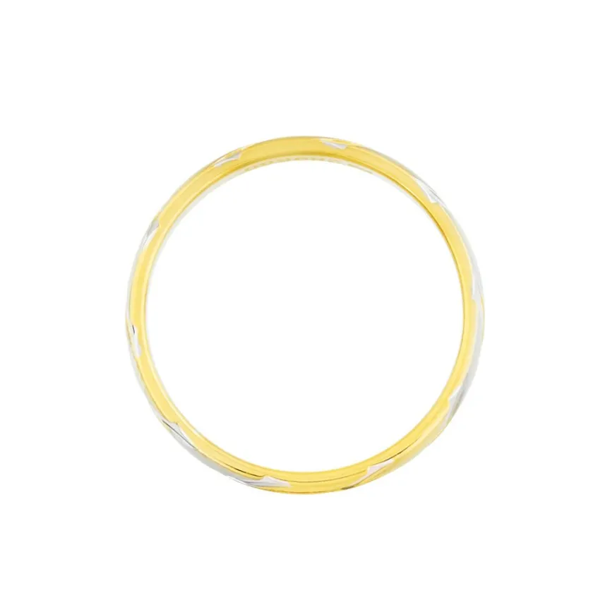 Alliance Strie Fantaisie Demi Jonc Classique Or Bicolore-Histoire d'Or