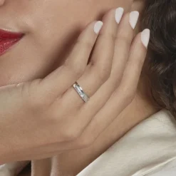 Alliance Sylvaincine Ruban Plat Or Blanc-Histoire d'Or Outlet