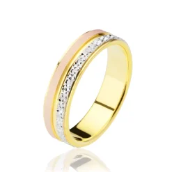 Alliance Triade Ruban Plat Or Tricolore-Histoire d'Or Clearance