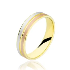 Alliance Triade Ruban Plat Or Tricolore-Histoire d'Or Online