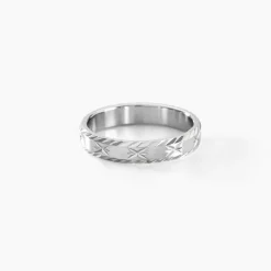 Alliance Twiggy Demi Jonc Classique Argent Blanc-Histoire d'Or Discount