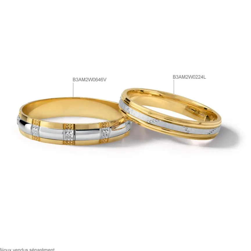 Alliance Tyssia Ruban Plat Or Bicolore-Histoire d'Or Hot