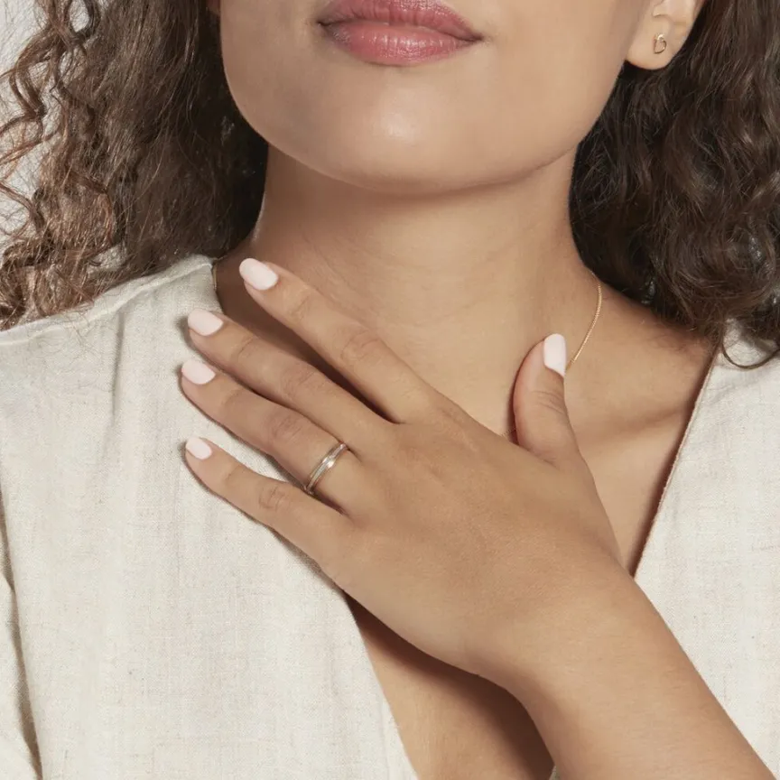 Alliance Tyssia Ruban Plat Or Bicolore-Histoire d'Or Hot