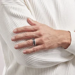 Bague Acier Blanc Tdeg Oxydes De Zirconium-Histoire d'Or Hot