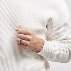 Bague Acier Blanc Tdeg Oxydes De Zirconium-Histoire d'Or Hot