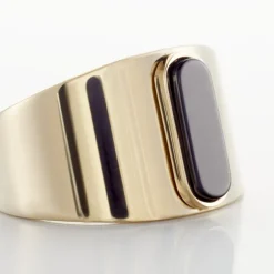 Bague Acier Doré Volcanus Agate-Histoire d'Or Outlet