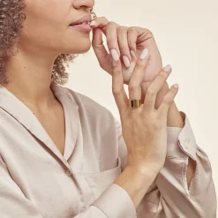 Bague Acier Doré Volcanus Agate-Histoire d'Or Outlet