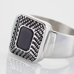 Bague Acier Vieillie Antonny Agate-Histoire d'Or Clearance