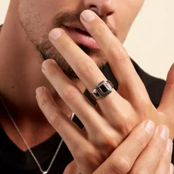 Bague Acier Vieillie Antonny Agate-Histoire d'Or Clearance