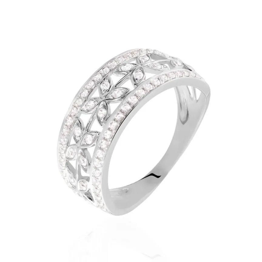 Bague Aella Or Blanc Oxyde De Zirconium-Histoire d'Or Discount