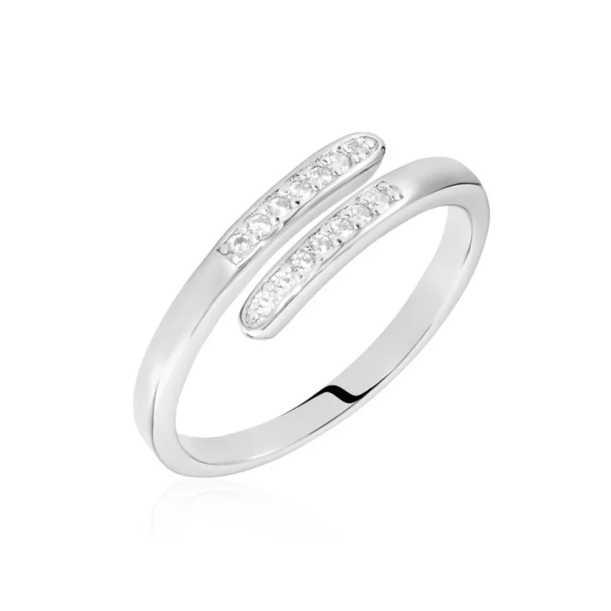 Bague Ajustable Mendel Argent Blanc Oxyde De Zirconium-Histoire d'Or New