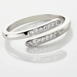 Bague Ajustable Mendel Argent Blanc Oxyde De Zirconium-Histoire d'Or New