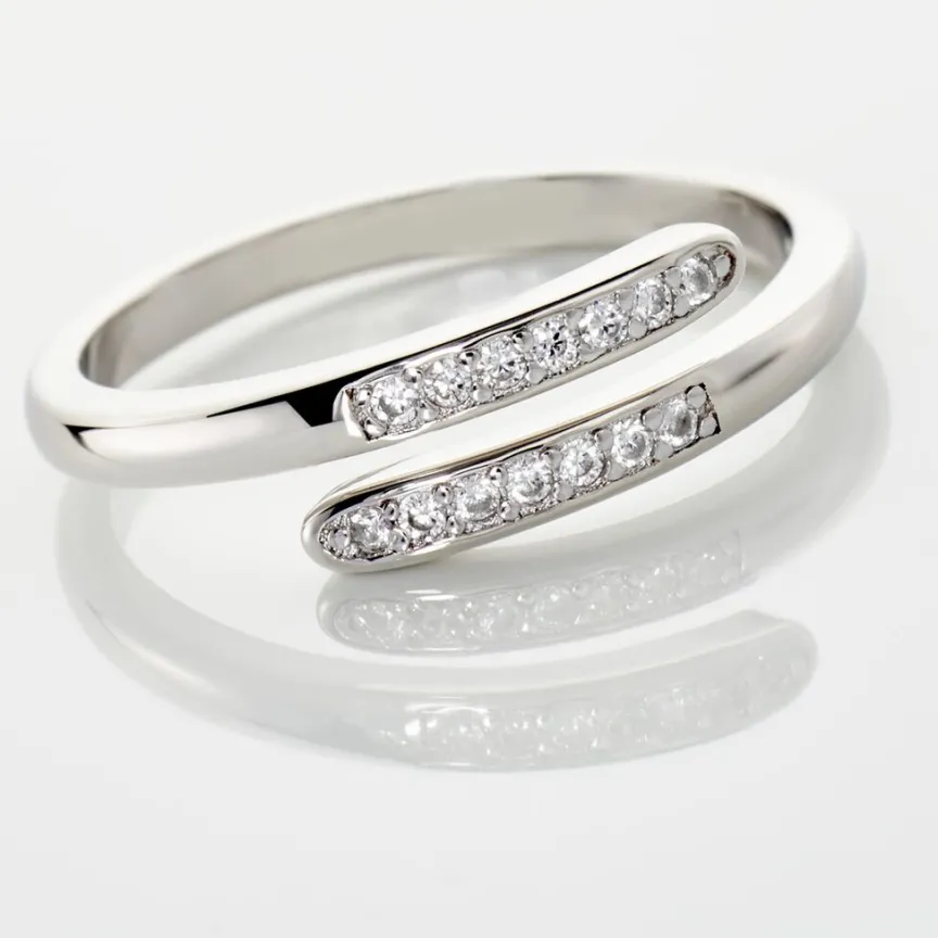 Bague Ajustable Mendel Argent Blanc Oxyde De Zirconium-Histoire d'Or New