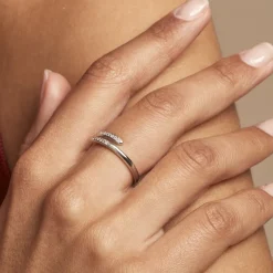 Bague Ajustable Mendel Argent Blanc Oxyde De Zirconium-Histoire d'Or New