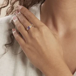 Bague Anaid Or Jaune Amethyste Et Oxyde De Zirconium-Histoire d'Or Discount
