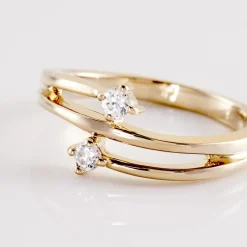 Bague Ana-lou Plaque Or Jaune Oxyde De Zirconium-Histoire d'Or Outlet