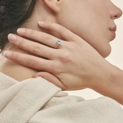 Bague Andreani Or Blanc Topaze Et Oxyde De Zirconium-Histoire d'Or Online