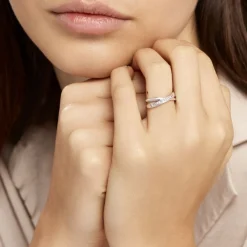 Bague Anelyse Or Blanc Oxyde De Zirconium-Histoire d'Or