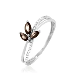 Bague Angie Or Blanc Quartz Et Diamant-Histoire d'Or Outlet