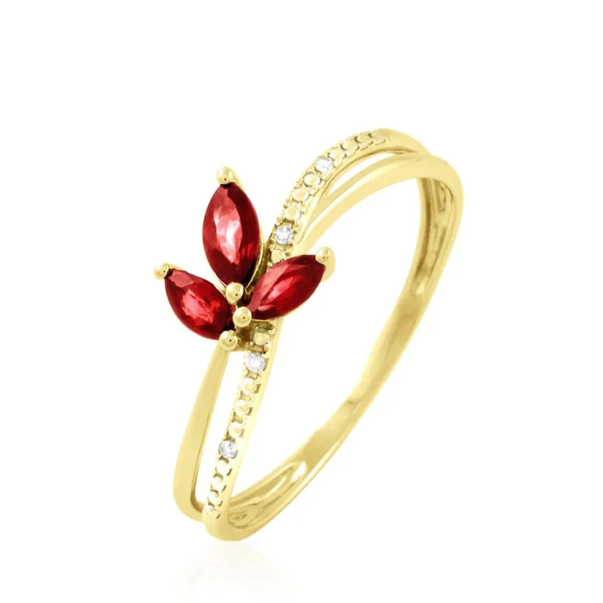 Bague Angie Or Jaune Rubis Et Diamant-Histoire d'Or New