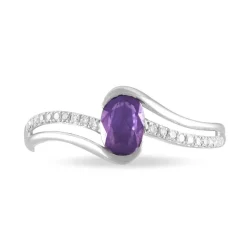 Bague Anja Or Blanc Amethyste Et Diamant-Histoire d'Or