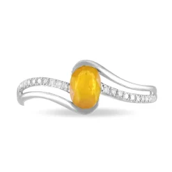 Bague Anja Or Blanc Citrine Et Diamant-Histoire d'Or Online