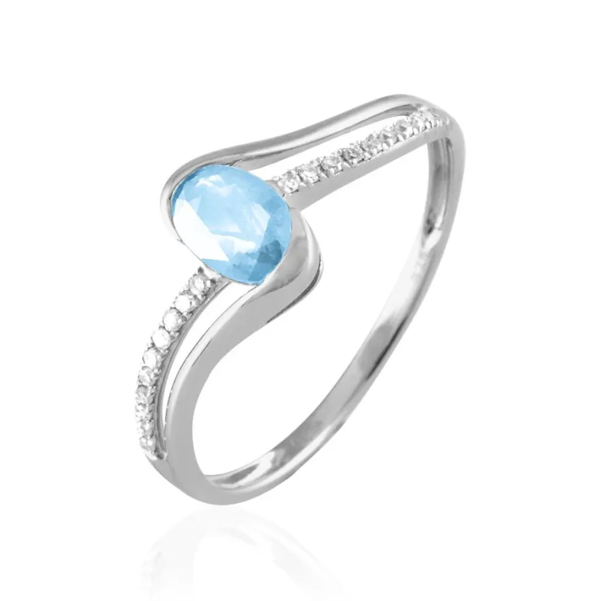 Bague Anja Or Blanc Topaze Et Diamant-Histoire d'Or New
