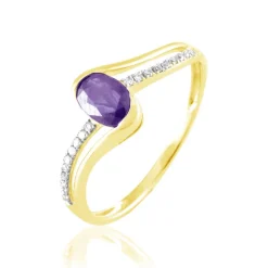 Bague Anja Or Jaune Amethyste Et Diamant-Histoire d'Or New
