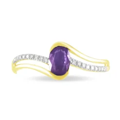 Bague Anja Or Jaune Amethyste Et Diamant-Histoire d'Or New