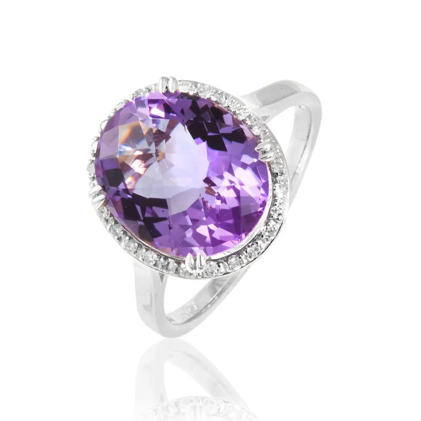 Bague Anna Or Blanc Amethyste Et Diamant-Histoire d'Or Clearance