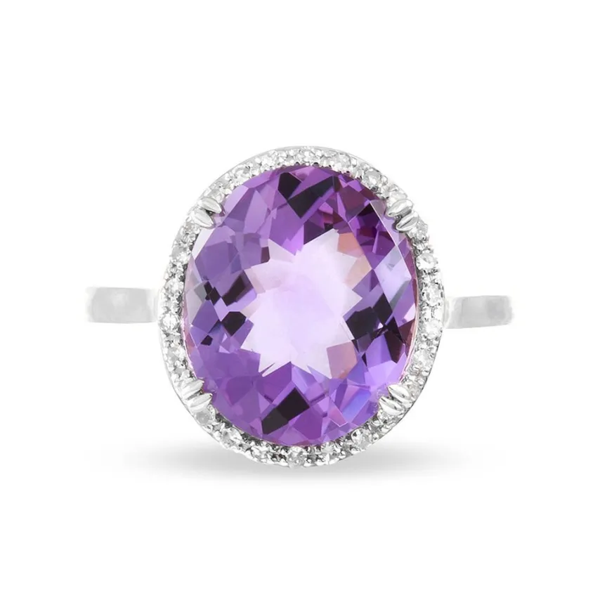 Bague Anna Or Blanc Amethyste Et Diamant-Histoire d'Or Clearance