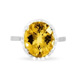 Bague Anna Or Blanc Citrine Et Diamant-Histoire d'Or Discount