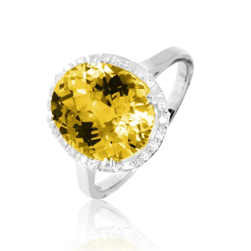 Bague Anna Or Blanc Citrine Et Diamant-Histoire d'Or Sale