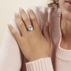 Histoire d'Or Bague Anna Or Blanc Topaze Et Oxyde De Zirconium