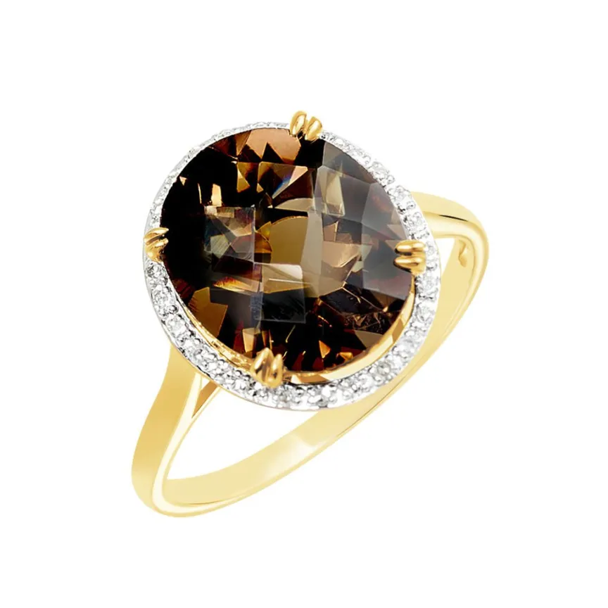 Bague Anna Or Jaune Quartz Et Oxyde De Zirconium-Histoire d'Or Online