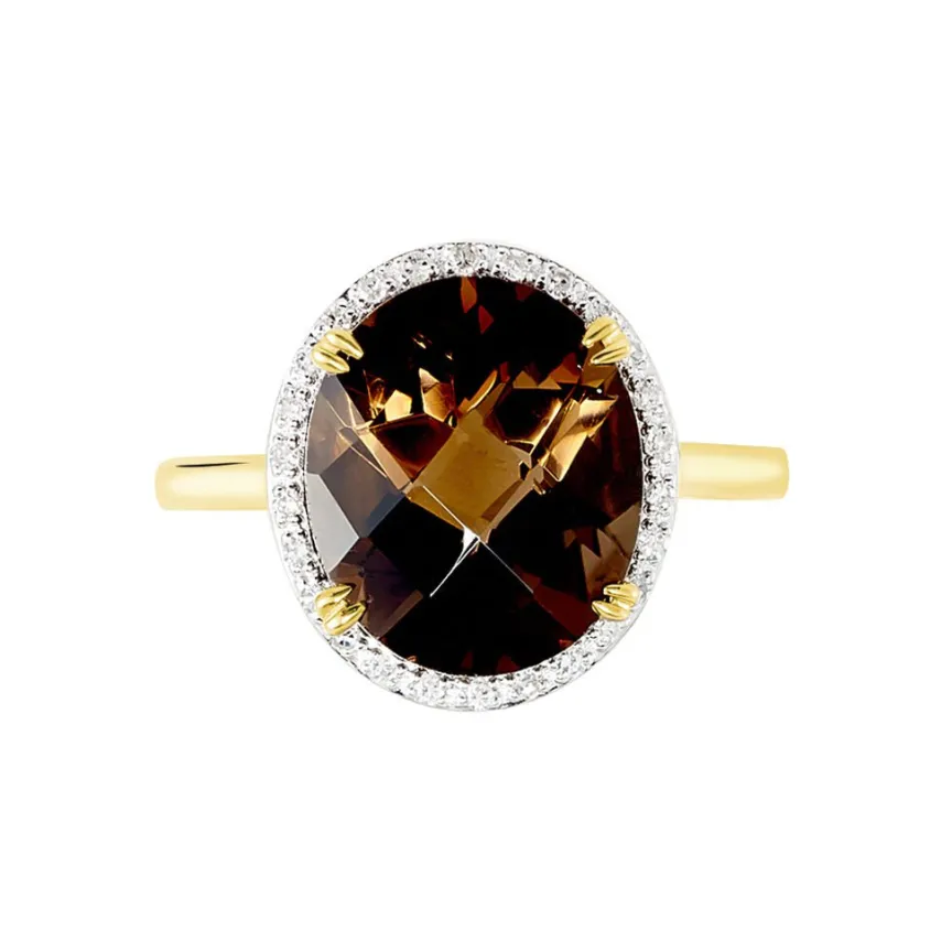 Bague Anna Or Jaune Quartz Et Oxyde De Zirconium-Histoire d'Or Online