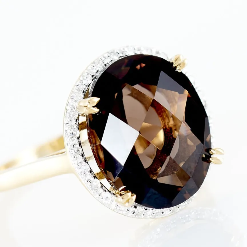 Bague Anna Or Jaune Quartz Et Oxyde De Zirconium-Histoire d'Or Online